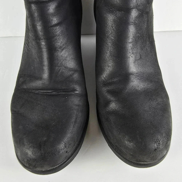 Sorel Women's Joan Of Arctic Black Leather Wedge Zip Bootie Waterproof Size 10 - Picture 6 of 16